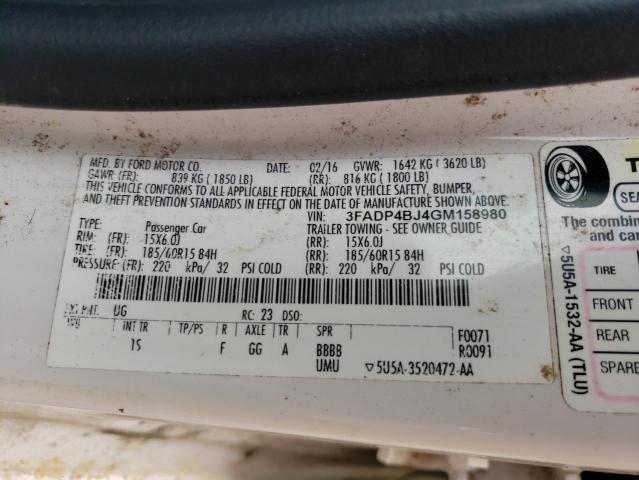 Photo 12 VIN: 3FADP4BJ4GM158980 - FORD FIESTA SE 