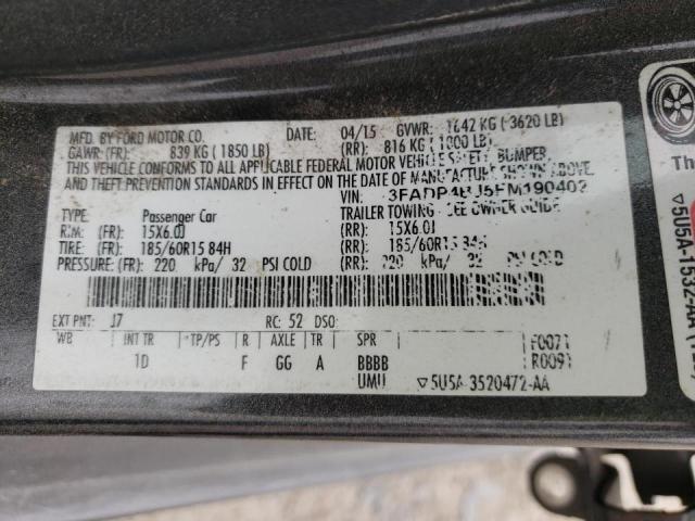 Photo 9 VIN: 3FADP4BJ5FM190402 - FORD FIESTA SE 