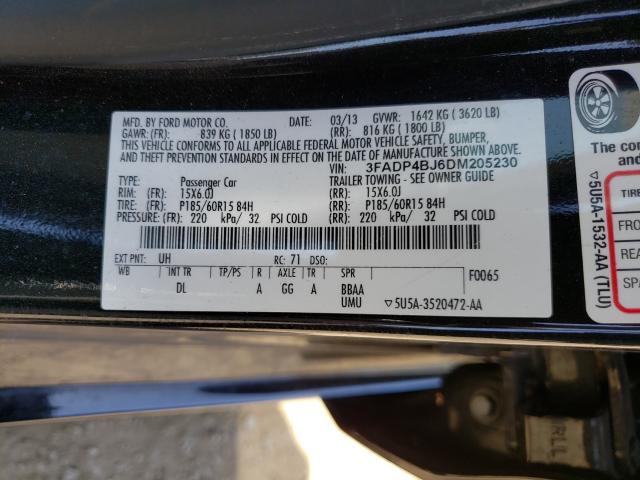 Photo 9 VIN: 3FADP4BJ6DM205230 - FORD FIESTA SE 