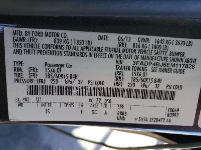 Photo 9 VIN: 3FADP4BJ6EM117828 - FORD FIESTA SE 