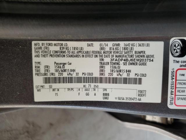 Photo 11 VIN: 3FADP4BJ6EM203754 - FORD FIESTA SE 