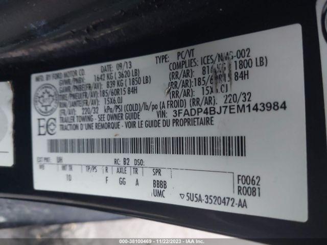 Photo 8 VIN: 3FADP4BJ7EM143984 - FORD FIESTA 