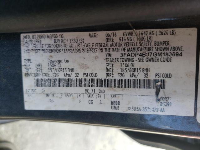 Photo 9 VIN: 3FADP4BJ7GM183694 - FORD FIESTA SE 