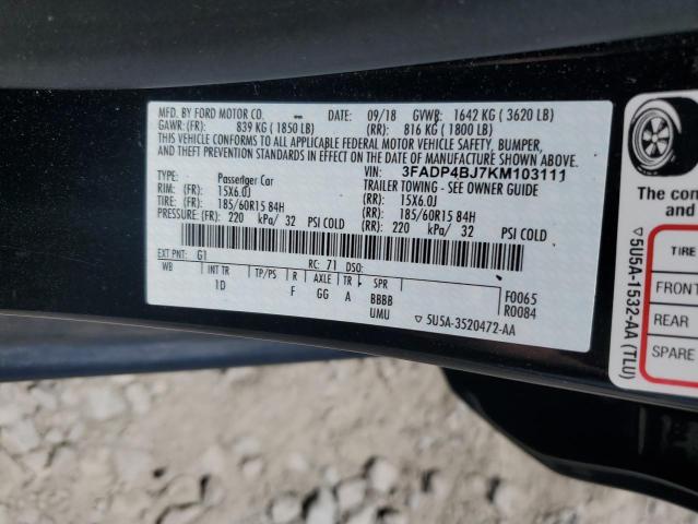 Photo 11 VIN: 3FADP4BJ7KM103111 - FORD FIESTA SE 