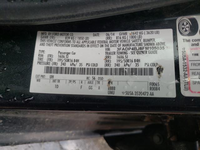 Photo 9 VIN: 3FADP4BJ8FM105035 - FORD FIESTA SE 