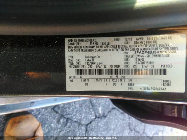 Photo 8 VIN: 3FADP4BJ8KM103828 - FORD FIESTA 