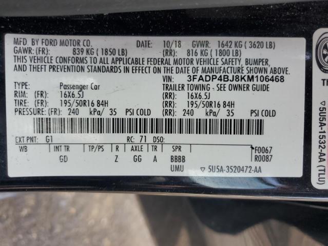 Photo 12 VIN: 3FADP4BJ8KM106468 - FORD FIESTA SE 