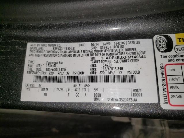 Photo 9 VIN: 3FADP4BJXFM149344 - FORD FIESTA SE 