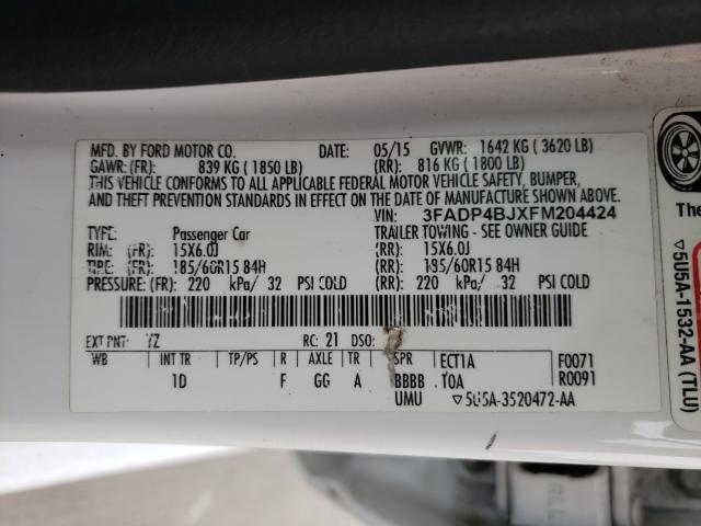 Photo 9 VIN: 3FADP4BJXFM204424 - FORD FIESTA SE 