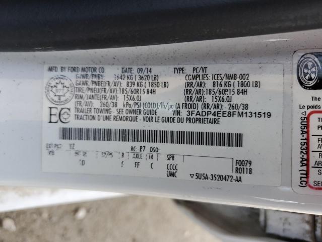 Photo 12 VIN: 3FADP4EE8FM131519 - FORD FIESTA SE 