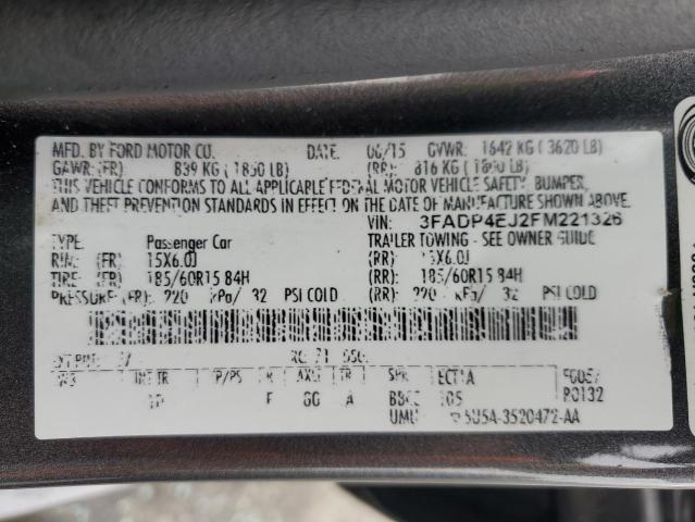 Photo 11 VIN: 3FADP4EJ2FM221326 - FORD FIESTA SE 