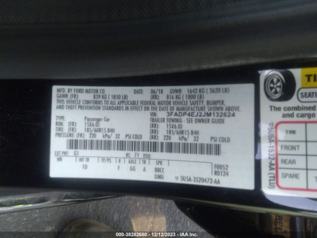 Photo 8 VIN: 3FADP4EJ2JM132624 - FORD FIESTA 