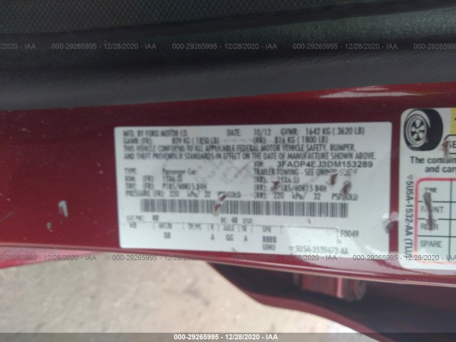 Photo 8 VIN: 3FADP4EJ3DM153289 - FORD FIESTA 