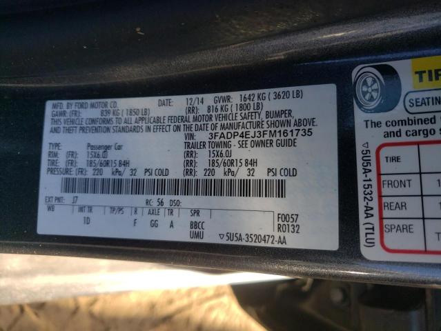 Photo 11 VIN: 3FADP4EJ3FM161735 - FORD FIESTA SE 