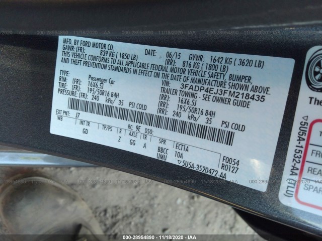 Photo 8 VIN: 3FADP4EJ3FM218435 - FORD FIESTA 