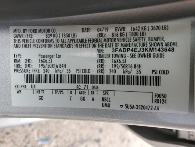 Photo 12 VIN: 3FADP4EJ3KM143648 - FORD FIESTA 