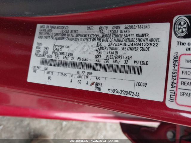 Photo 8 VIN: 3FADP4EJ4BM132822 - FORD FIESTA 