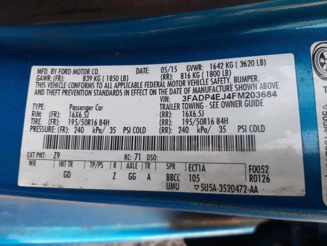 Photo 12 VIN: 3FADP4EJ4FM203684 - FORD FIESTA 