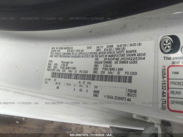 Photo 8 VIN: 3FADP4EJ5DM225304 - FORD FIESTA 