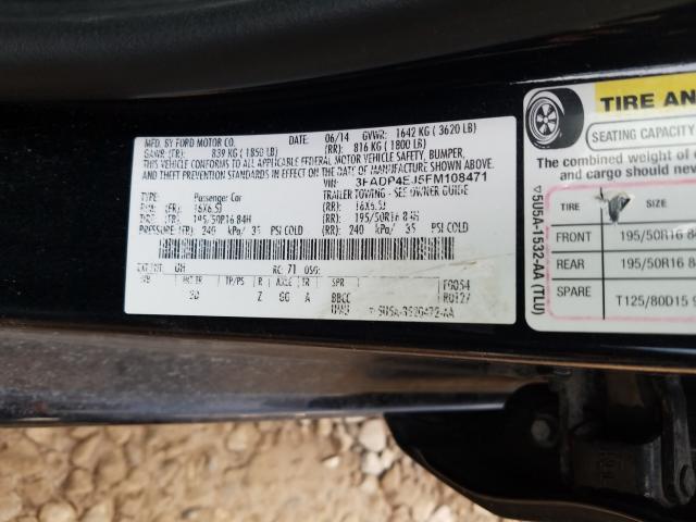 Photo 9 VIN: 3FADP4EJ5FM108471 - FORD FIESTA SE 