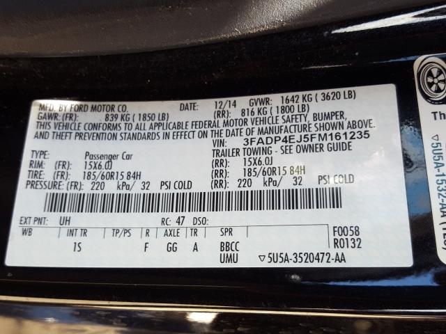 Photo 9 VIN: 3FADP4EJ5FM161235 - FORD FIESTA SE 