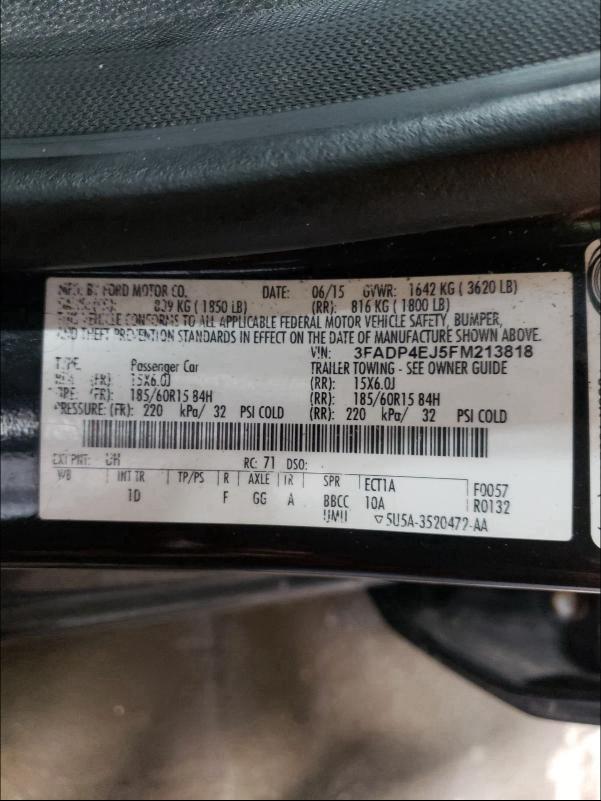 Photo 9 VIN: 3FADP4EJ5FM213818 - FORD FIESTA SE 