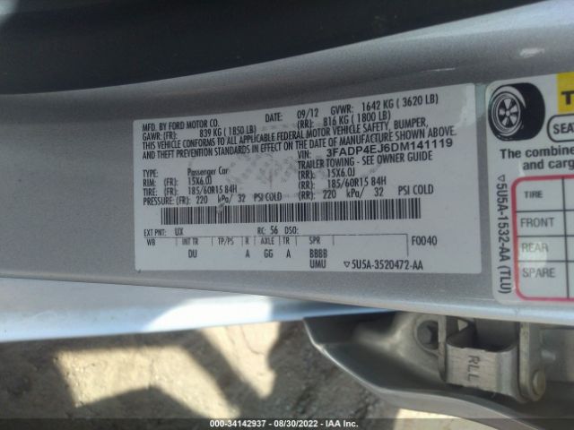 Photo 8 VIN: 3FADP4EJ6DM141119 - FORD FIESTA 