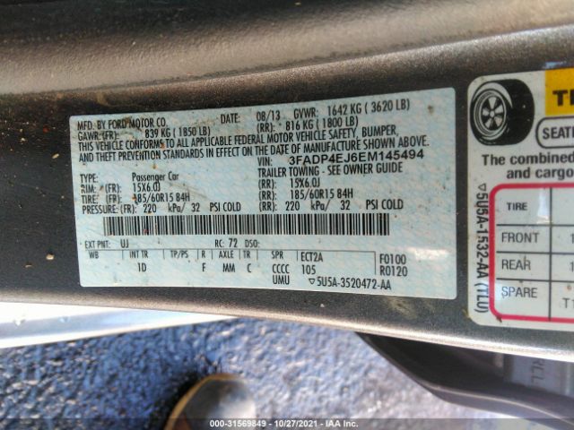 Photo 8 VIN: 3FADP4EJ6EM145494 - FORD FIESTA 