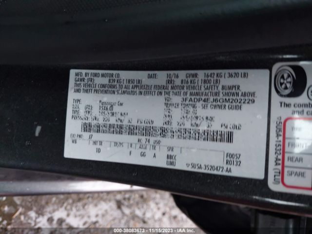 Photo 8 VIN: 3FADP4EJ6GM202229 - FORD FIESTA 