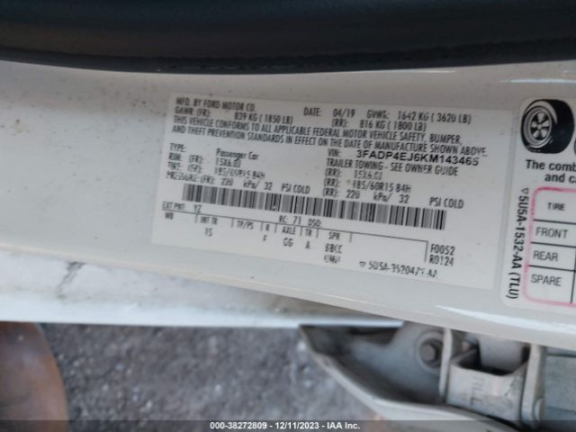 Photo 8 VIN: 3FADP4EJ6KM143465 - FORD FIESTA 