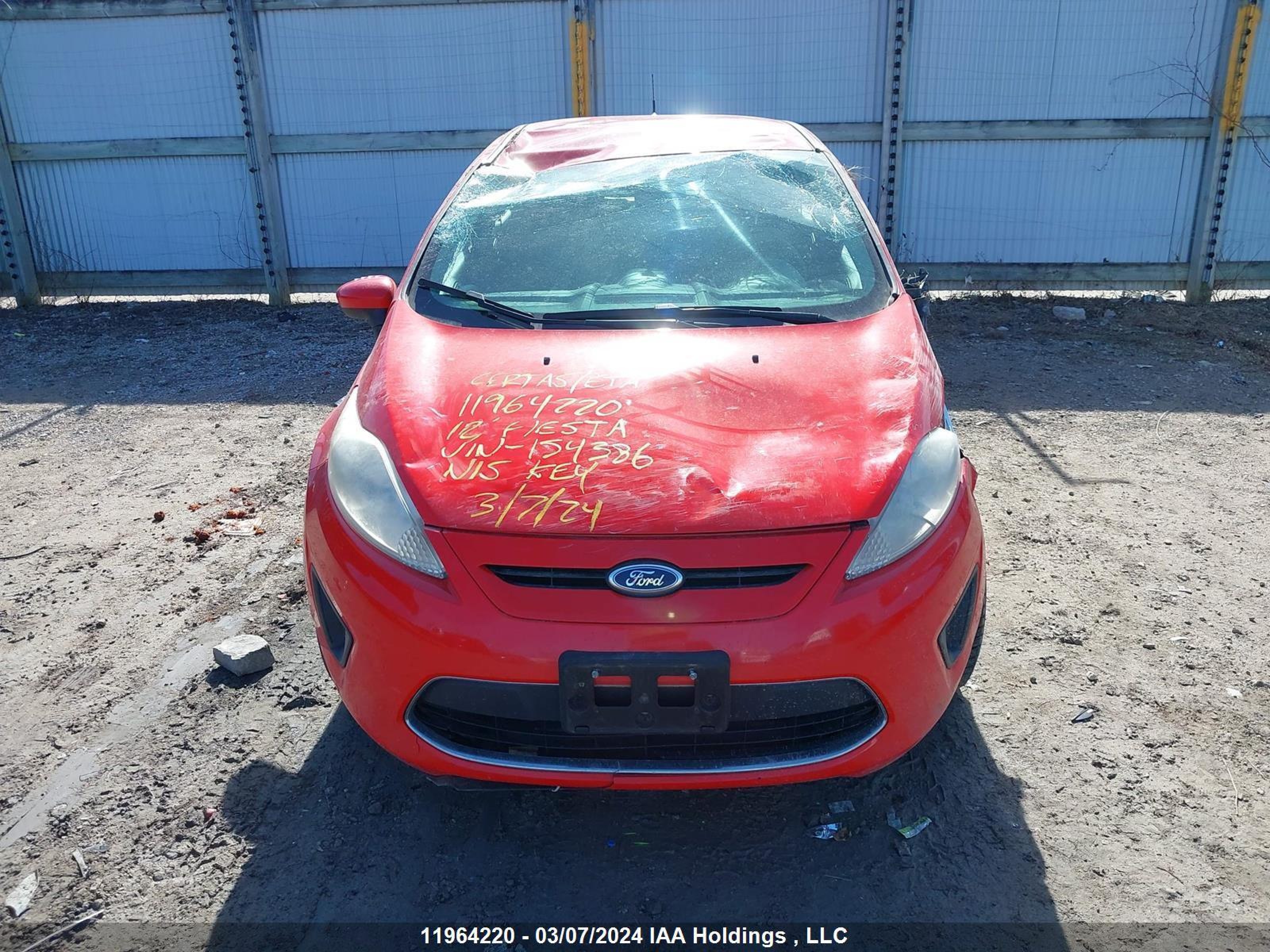 Photo 11 VIN: 3FADP4EJ8CM154386 - FORD FIESTA 