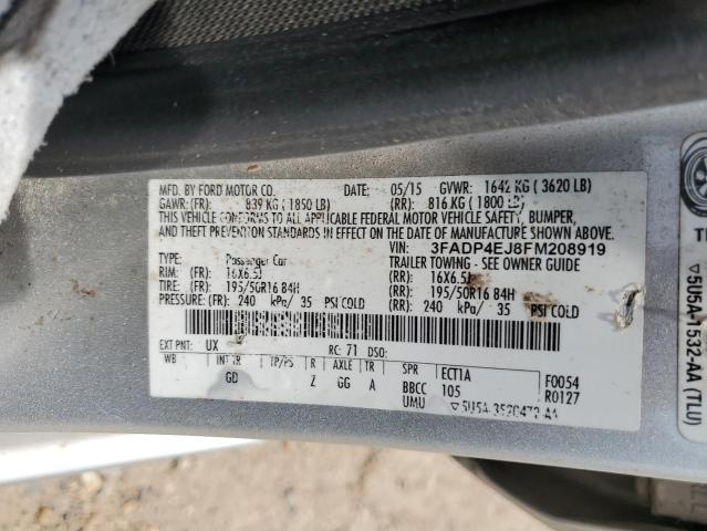 Photo 12 VIN: 3FADP4EJ8FM208919 - FORD FIESTA SE 