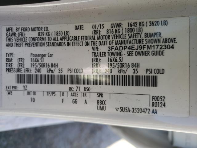 Photo 9 VIN: 3FADP4EJ9FM172304 - FORD FIESTA SE 