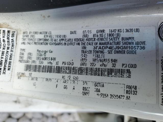 Photo 9 VIN: 3FADP4EJ9GM105736 - FORD FIESTA SE 