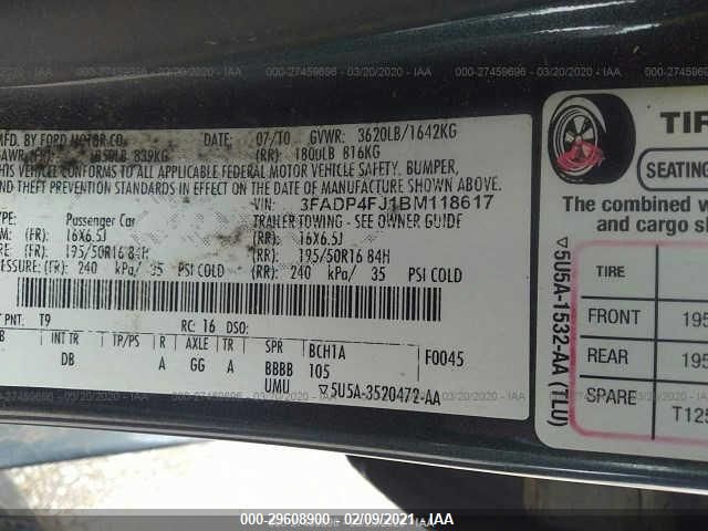 Photo 8 VIN: 3FADP4FJ1BM118617 - FORD FIESTA 