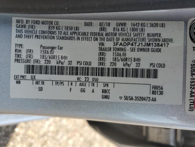 Photo 11 VIN: 3FADP4TJ1JM138417 - FORD FIESTA 