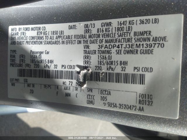 Photo 8 VIN: 3FADP4TJ3EM139770 - FORD FIESTA 