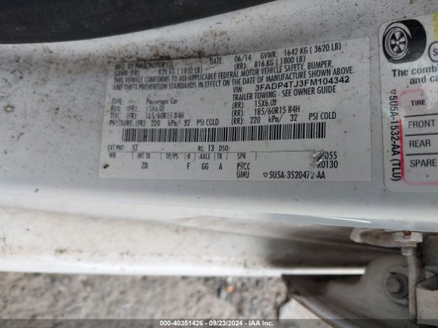 Photo 8 VIN: 3FADP4TJ3FM104342 - FORD FIESTA 