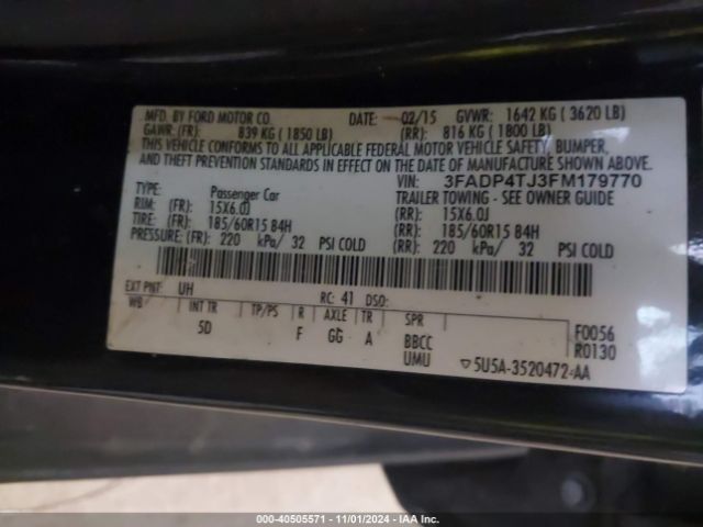 Photo 8 VIN: 3FADP4TJ3FM179770 - FORD FIESTA 