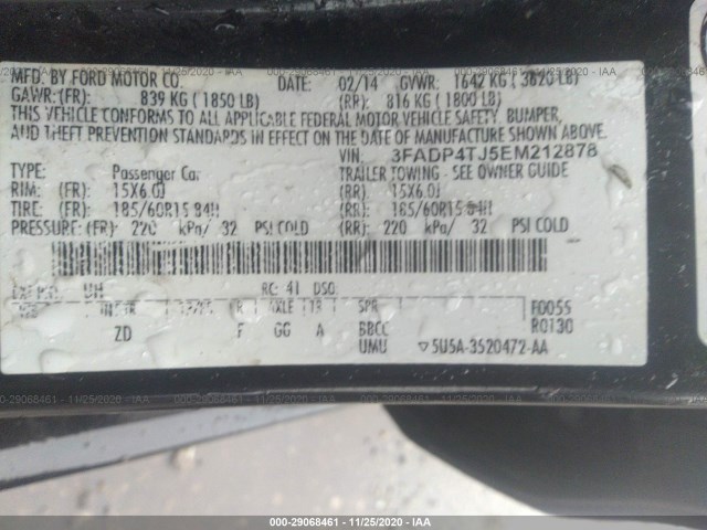 Photo 8 VIN: 3FADP4TJ5EM212878 - FORD FIESTA 