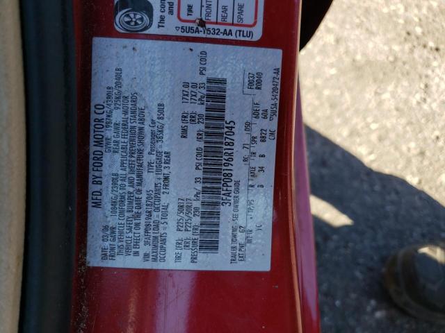 Photo 11 VIN: 3FAFP08196R187045 - FORD FUSION SEL 