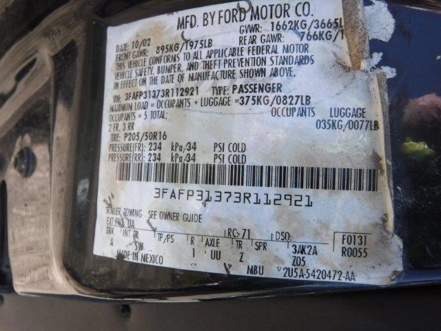 Photo 11 VIN: 3FAFP31373R112921 - FORD FOCUS ZX3 