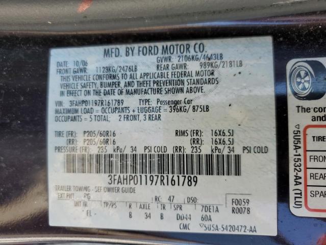 Photo 11 VIN: 3FAHP01197R161789 - FORD FUSION SE 