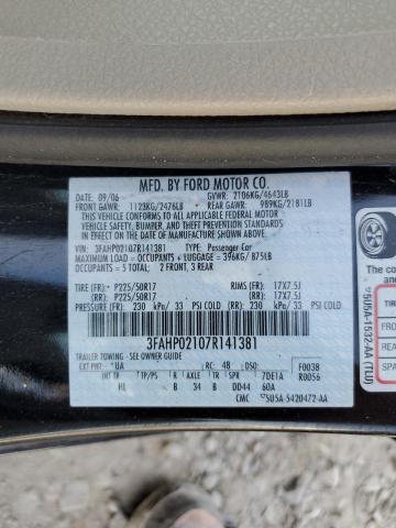 Photo 11 VIN: 3FAHP02107R141381 - FORD FUSION SEL 