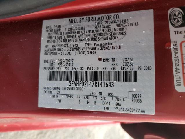 Photo 11 VIN: 3FAHP02147R141643 - FORD FUSION 