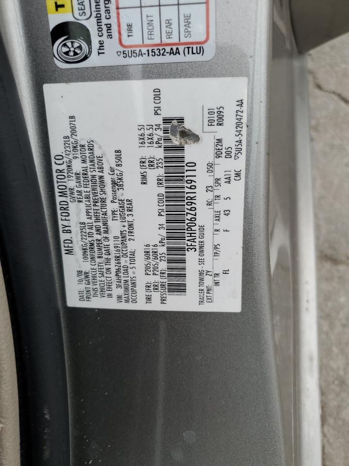 Photo 11 VIN: 3FAHP06Z69R169110 - FORD FUSION 