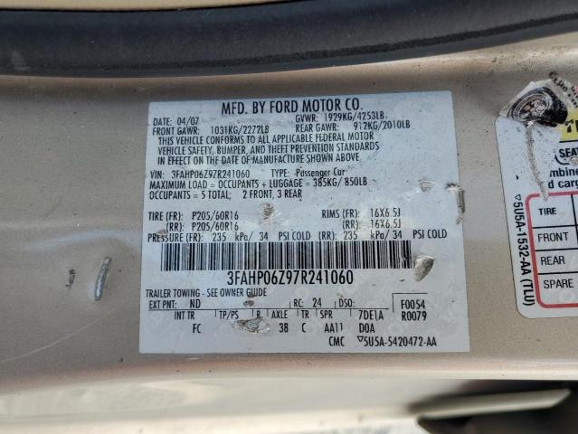 Photo 11 VIN: 3FAHP06Z97R241060 - FORD FUSION 