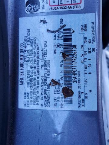 Photo 11 VIN: 3FAHP07117R226738 - FORD FUSION 