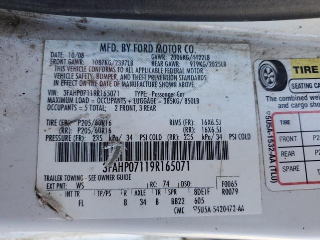 Photo 11 VIN: 3FAHP07119R165071 - FORD FUSION SE 