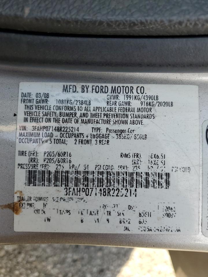 Photo 11 VIN: 3FAHP07148R225214 - FORD FUSION 